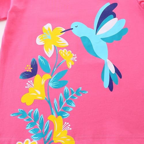 HILEELANG Girl Short Sleeve Tees Easter Graphic Cotton Summer T-Shirts 3Packs4