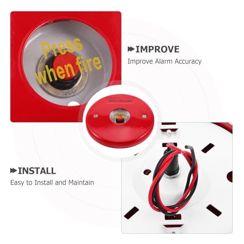 Botón interruptor de alarma de incendio en acero inoxidable rojo de activación fácil 4