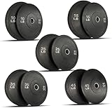 Gronk Fitness Premium Black Olympic Bumper Weight Plates Set 260lbs. - Includes two 45lbs. Plates, two 35lbs. Plates, two 25lbs. Plates, and two 10lbs. Plates