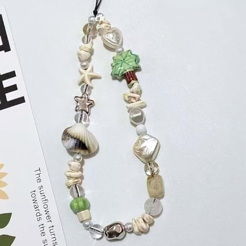 Image of Cute Beaded Camera Wrist Strap for Phone, Digital Camera Charm Lanyard, Pearl Beaded Chain for Bag Keychain Gift