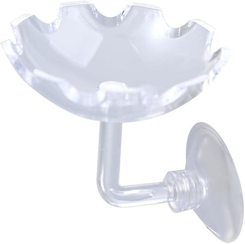 3 platos acrílicos de alimentación de camarones, comedero floral para camarones, recipiente transparente para acuario con ventosa para acuario,
