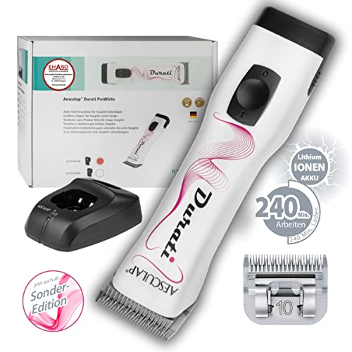 EHASO AESCULAP Profi Hundeschermaschine Set Durati Speed mit Scherk. 1,5 mm + Hundenapf + Aufschiebekammset