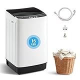 Stopsad 2.0 Cu.Ft Portable Washing Machine, Full-Automatic Electric Laundry Machine with 10 Programs, Compact Clothes Wash and Spin Combo with Stainless Steel Drum, Drain Hose for Apartment, Dorm,Home