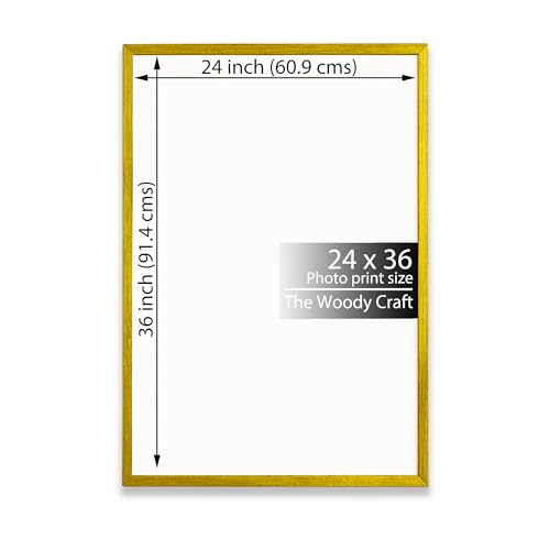 Image of Photo Frame Big Size 24x36 | Yellow Photo Frame For Wall | Elegant Wall Frame | Wooden Photo Frame For Modern Interiors | Artistic Big Photo Frames For Wall | Ideal Empty Frames For Wall Decor