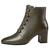 Método de cierre: cremallera Botas de mujer de ante botas de mujer botas de media botas cortas de invierno con tacón medio mujer occidental de gamuza de vaquero vintage forro al aire libre bota