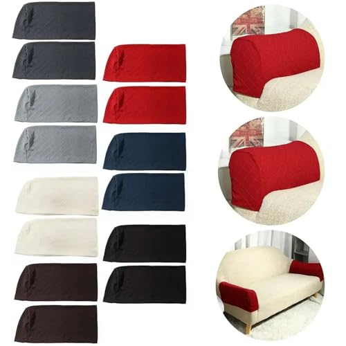 Housses d'accoudoirs de canapé blanches au design extensible raffiné - 5