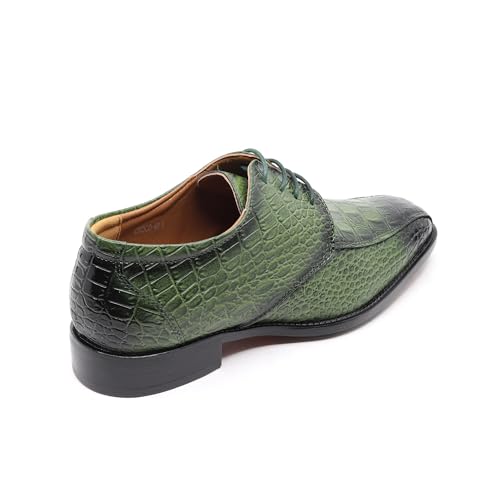 Image of Men's Alligator Crocodile Print Oxford Fashion Lace Up Dress Shoe croco-03