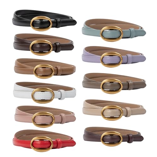 Women's Leather Belt Adjustable Length Waistband Metal Buckles Waist Belt for Commuting and Leisures4