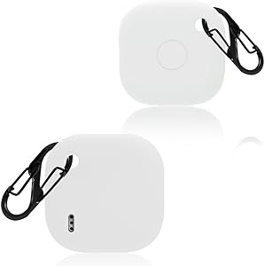 (1個)For Anker Eufy (ユーフィ)Security SmartTrack Link用ケース シリコーン 保護カバー Security SmartTrack Link 対応 イヤホン全面保護カバー 【YEZHU】落下防止 キズ防止 耐衝撃 装着充電可能 防水 防塵 カラビナ付き（ホワイト）
