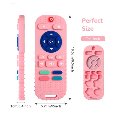 Image of Hooku Silicone Teething Toys for Babies 0-6 Months, Teethers for Babies 6-12 Months, Remote Teether for Baby, Sensory Toys for Babies, Baby Chew Toys