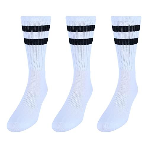 CTM Men's Crew Striped Socks (3 Pairs)2