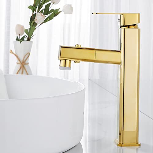 Grifo de lavabo con manguera extraíble para eliminar salpicaduras y limpiar el lavabo fácilmente