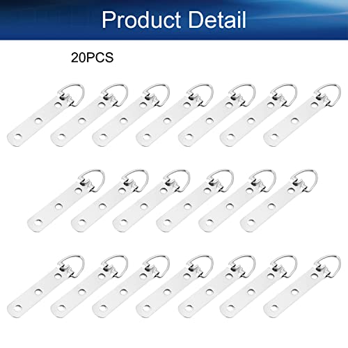 Image of Triangle Ring Picture Hangers 92 x 15mm Hardware Assortment Kit, for Home Decoration Hanging Clock Paintings Artwork Creative Picture Frame Photo Hanging Solutions Silver Tone 20pcs