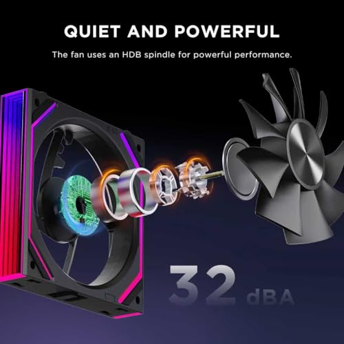 Image of Jungle Leopard Interstellar-V2RS X3 120mm PC ARGB Case Computer Cooling Fans,Daisy-Chain|PWM 950-1850RPM|High Airflow|RGB Dual Infinity Mirrors Lighting for Gaming Build(Black Forward 3Pack)