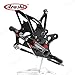 Arashi (Version 2.0) Rearsets for Kawasaki Ninja ZX6R ZX636 2009-2014 Motorcycle Accessories Parts Adjustable Footrests Foot Peg Rear Sets ZX-6R ZX-636 Black 2010 2011 2012 2013