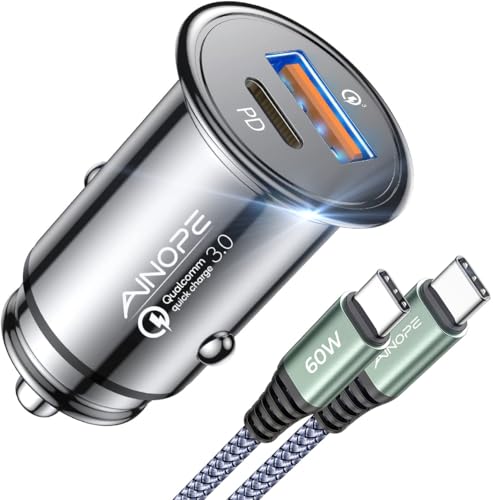 AINOPE 67.5W Car Charger USB C Fast Charge for iPhone...