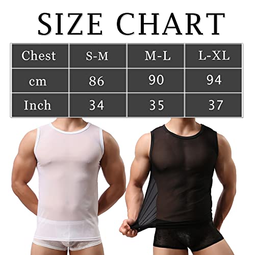 Sexy Men's Underwear Shirts T-Shirt Tank Top Fishnet Clubwear Mesh Undershirt4