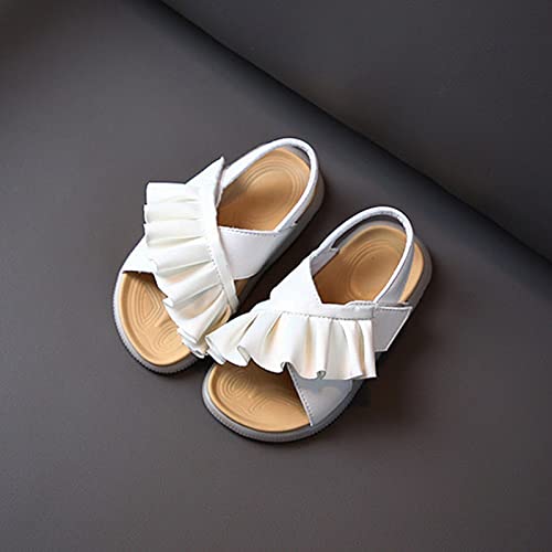 Toddler Kids Sport Summer Boys Girls Baby ​Cute Ruffle Princess Sandals Shoes Sneakers Kids Water Socks (White, 6.5 Infant)2