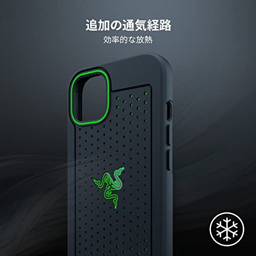 Razer iPhone 13 冷却 ケース 追加の通気経路 熱可塑性エラストマー (TPE) コーナー補強 抗菌コーティング タクタイル感あるサイドボタン Apple MagSafe/Qi ワイヤレス充電パッド/ワイヤレス充電器 / 5G 対応 Arctech Black 6.1インチ 【日本正規代理店保証品】 RC21-01880200-R3M1