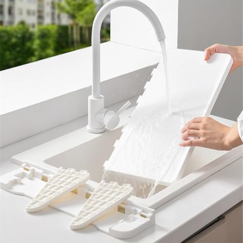 Support de rangement élégant et fonctionnel avec panneau mural pliable en ABS blanc