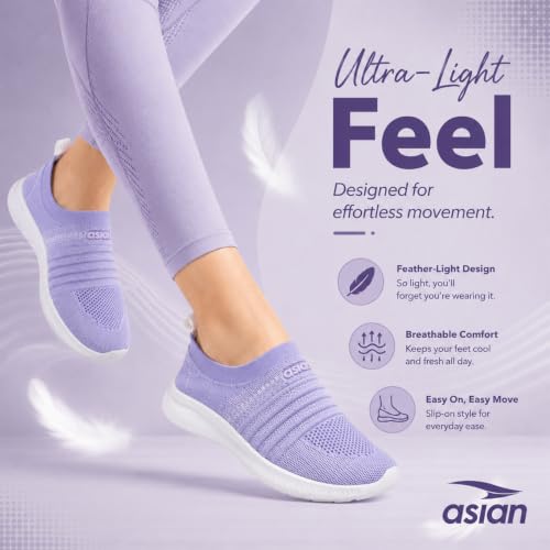 Image of ASIAN Breeze-05 Women's Walking Shoes | Stylish, Lightweight, Breathable Slip-Ons with Cushioned Comfort | Ideal Travel