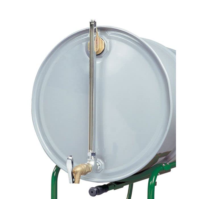 Image of Justrite 08533 Cast Iron Horizontal Drum Fill Gauge with Self Closing Faucet, Multi