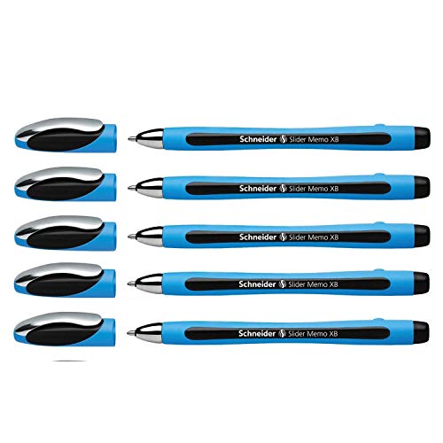 Schneider Slider XB Ballpoint Pens Pack of 5 Paste Large Rubber Comfort Black
