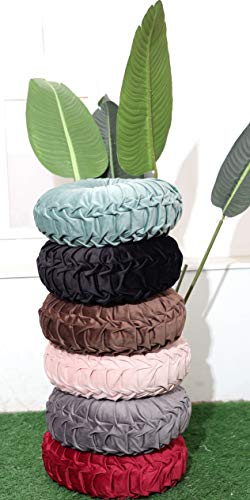 Jojocotduv Craftsmanship Pleated Throw Pillow, Home Decorative Round Pumpkin Velvet Cushion, Floor Pillows For Living Room Chair Couch Sofa (Pink) #TOP5