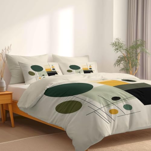 Parure de lit 3 pièces au fini géométrique soigné pour lit double