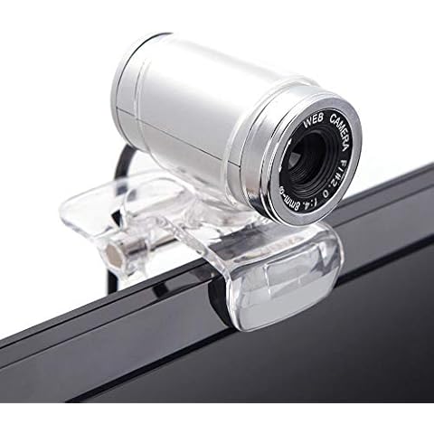 Cimkiz USB Webcam for Skype, Manual Focus Built-in MIC PC Camera Plug and Play for Computer Laptop MAC (Transparent) Cover