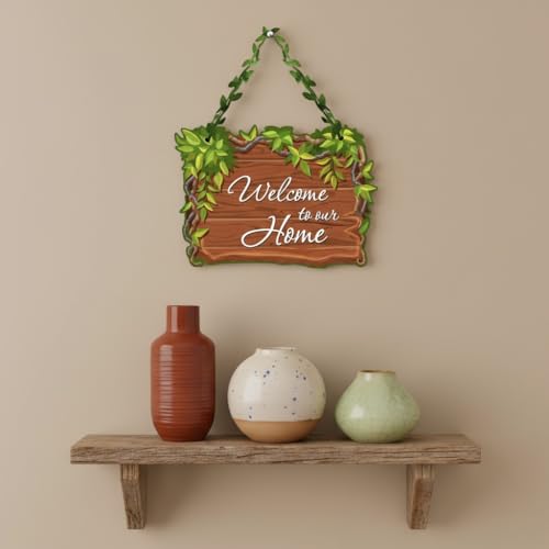 Image of Day Dream Wooden Wall Decor Items | Welcom To Our Home Decor Items for Living Room | Wall Hangings Decoration for Living Room | Door Hanging| Home decorative items