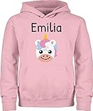 Kinder Name - Süßes Einhorn - 116 (5/6 Jahre) - Hellrosa - Hoodie Kinder mädchen süßes Einhorn - JH001K JH001J Just Hoods Kids Hoodie - Hoodie Kinder Pullover für Mädchen und Jungen