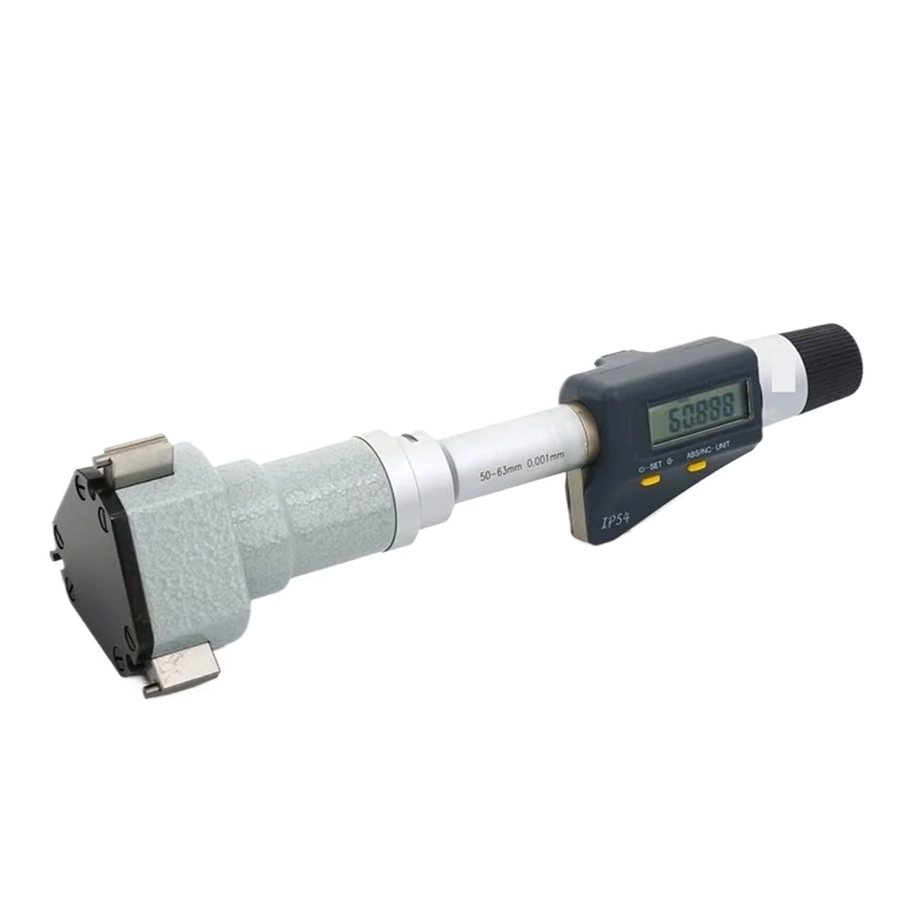 Dreipunkt-Innendurchmesser-Mikrometer 6–300 mm digitales 3-Punkt-Innenmikrometer IP54 mit drei Klauen. Messen Sie die innere kreisförmige Öffnung des industriellen Lagers ( Color : 50-63MM with ring )