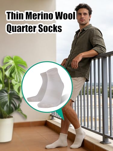 Image of 90% Merino Wool Breathable Running Ankle Socks for Men Women 3 Pairs