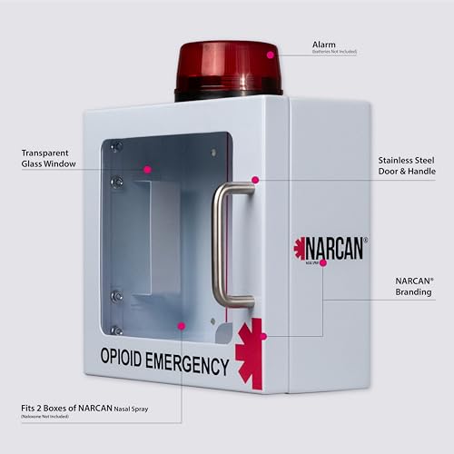 Image of NARCAN Nasal Spray Wall Unit Kit - Unit Includes Wall Cabinet with Alarm, Wayfinding Signage, Directions for Use Poster