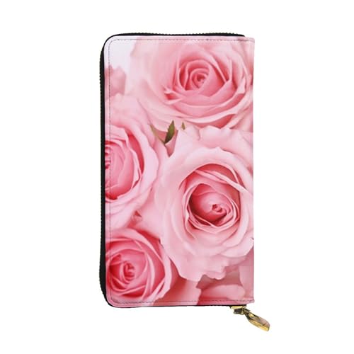 Fresh Roses Wallet For Women Men Clutch Rfid Blocking Leather Wallets Large Capacity Purse Credit Card Holder Money Case With Zipper Phone Holder Long Travel Purse