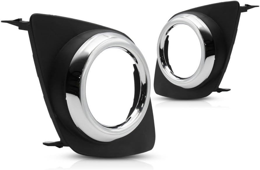 For Toyota RAV4 Fog Light Cover 2009 10 11 2012 Driver and Passenger Side Pair/Set | Black/Chrome | w/Fog Light Hole | Base/Sport Model | DOT Certified | TO1038129, TO1039129 | 521280R010, 521270R010