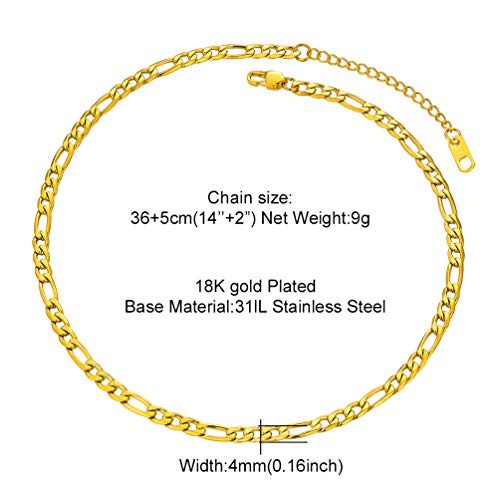 Prosteel Figaro Chain Gold Choker Necklace 4Mm Dainty Cute Chains 14 Inch Chocker Layered Necklaces For Women Teen Girls #TOP4