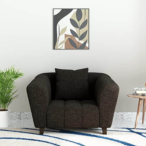 Amazon Brand - Solimo Wooford 1 Seater Sofa (Fabric, Brown)