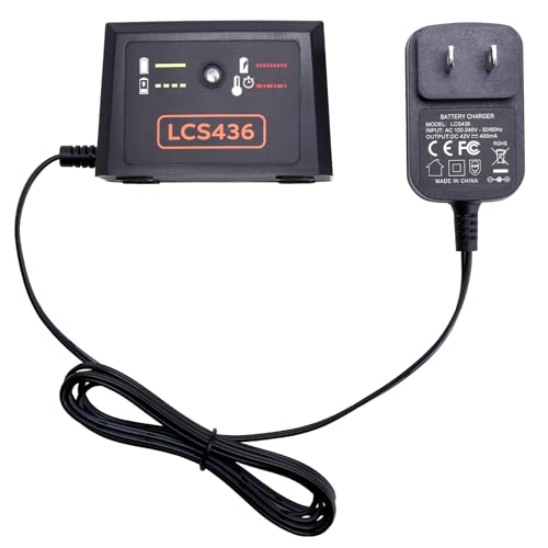 40V Battery Charger LCS436 Compatible with Black and Decker 36V and 40V Max Lithium Battery Compatible with Black & Decker 40 Volt Charger for LBX2040 LBX1540 LBX2540 LBXR36 LBXR2036