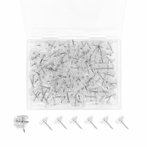 Reißzwecken Transparente Reißnagel mit Plastikbox Pinnadeln Pinnwand Nadeln für Korkplatte Landkarte Fotos Haus Handwerke Wandkarten Bulletin Board (130)