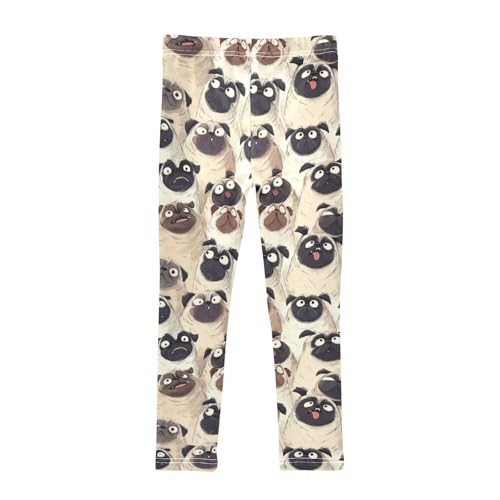 Girls Leggings Funny Pug Animals Soft Toddler Leggings for Girls Kids Pants Size 4T-10T2