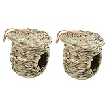 BESPORTBLE 2St das Vogelnest Erwin wickert gartenflies Vogelbehausung vogeltränke käfig Vogelartikel lebensechtes Vogelnest Papageiennest aus Stroh Vogelhaus aus Stroh handgewebtes Vogelnest