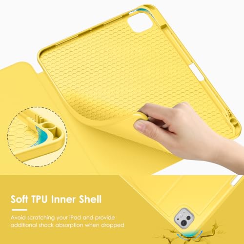 Étui iPad Pro 11 M4 M5 jaune VIKESI avec support multi-angle et porte-crayon - 7