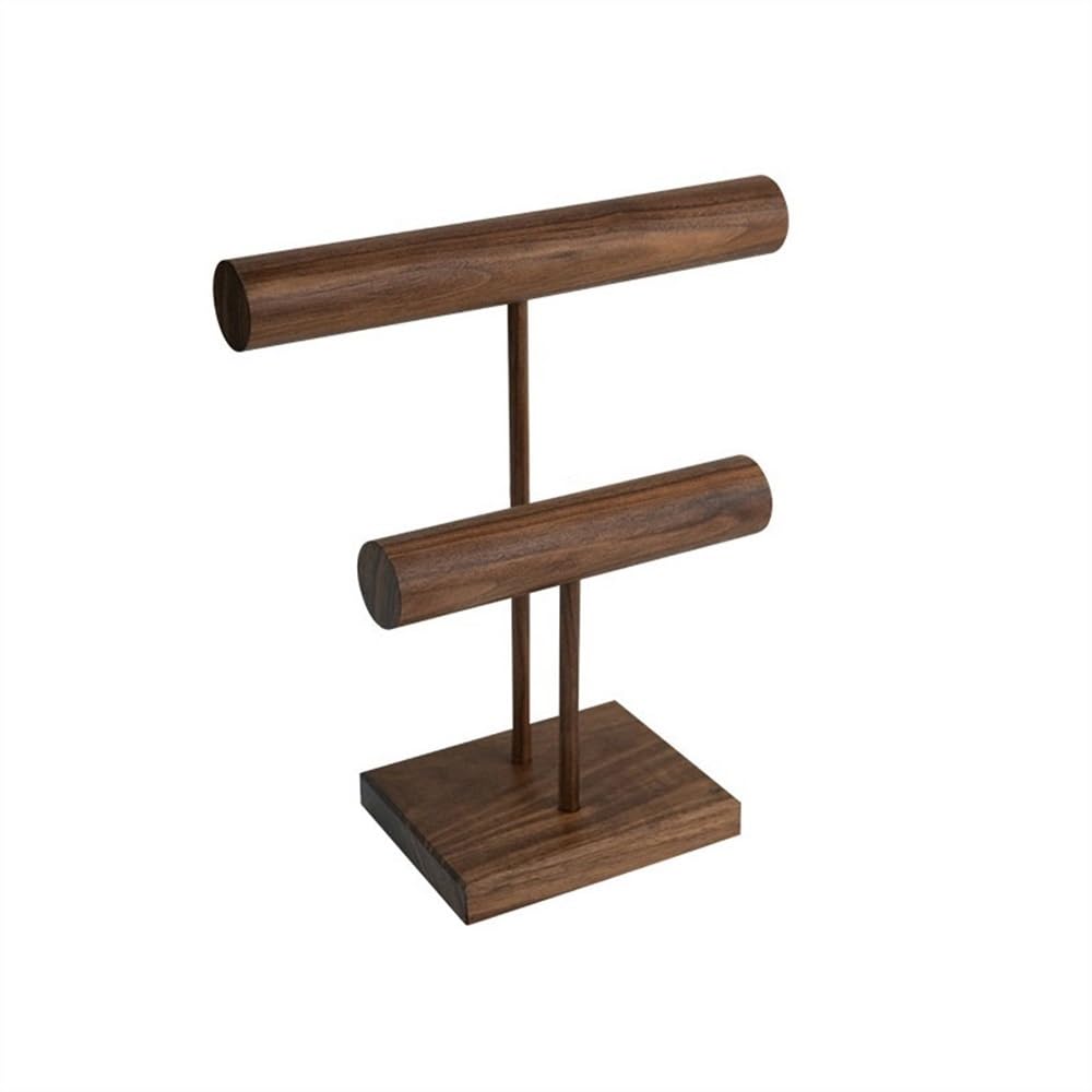 QINGGANG-0224 jewelry organizer Light Luxury Walnut Necklace Rack Double Watch Stand Vintage Shopping Mall Counter Jewelry Display Props Bracelet Stand for dressing table