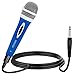 5 Core Premium Vocal Dynamic Cardioid Handheld Microphone Unidirectional Mic with 12ft Detachable XLR Cable to Â¼ inch Audio Jack and On/Off Switch for Karaoke Singing (Blue) PM 286 BLU