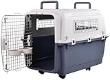 OLIXIS Airline Approved Dog Crate-Heavy Duty Plastic Pet Carrier with Wire Door, 4-Side Ventilation & Stay-Dry Moat | 3 Sizes (Medium, Large, X-Large) for Travel & Home Use (IATA Compliant), Large