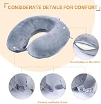 Travel Pillow,100% Pure Memory Foam U Shaped Neck Pillow,Super Lightweight Portable Headrest Great for Airplane, Car,Home,Office,Sleeping Rest (Grey)
