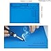 Premium Heat Resistant 932°F Blue Magnetic Repair Work Mat Large Silicone Soldering Mat for Soldering, Electronics, Computer Cellphone Repair, BGA Soldering Gun Iron Workbench Protection