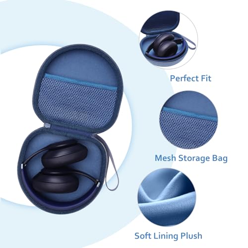 Image of Headphone Headset Case Compatible with JLab JBuds Lux ANC /Beats /JBL /TOZO /BERIBES /Picun /KVIDIO Noise Cancelling Over-Ear Foldable Headphone, Blue